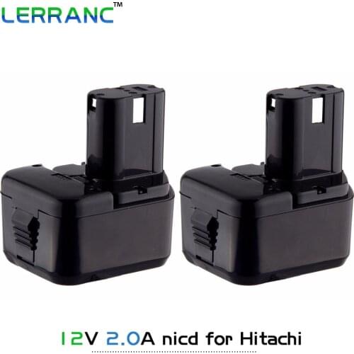 2pcs 12V Ni-CD 2000mAh Rechargeable Power Tool Battery for Hitachi EB1220BL EB1214L Eb1220hl Eb1220hs EB 1230HL EB1230R DS 12DV