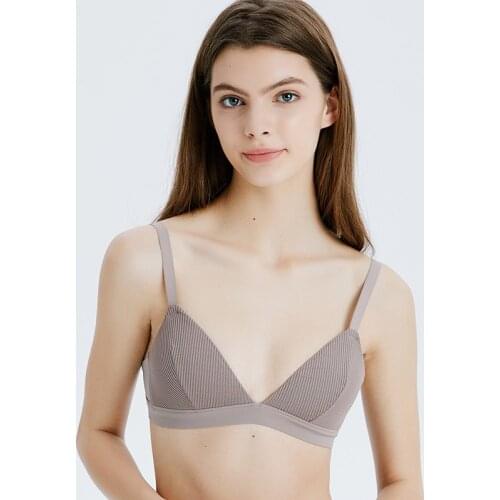 Free shipping French brallette lingerie underwear Wireless thin bra thread stripe silk bra bras for women