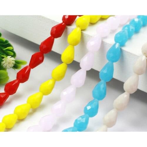 BEAUCHAMP 8*11mm 20pcs Crystal Beads Tear Drop Shape Faceted Bangle Sewing Diy Jewelry Chandelier Earrings Bracelet Accessories