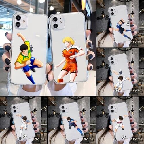 Anime Captain Tsubasa Phone Case Transparent For iphone 5 5s se 2 6 6s 7 8 12 mini plus X XS XR 11 PRO MAX transparent luxury