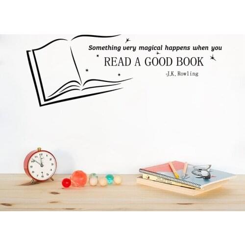 Read A Good Book J.K Rowling Wall Quote Art Decals Vinyl Sticker Home School library Interior Classroom Decor