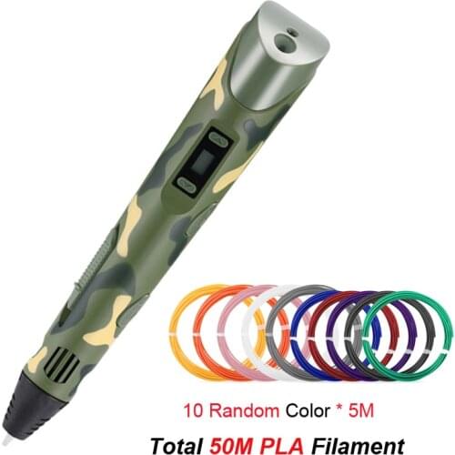 DIY 3D Printing Pen with USB Digital Display 3D Pen PLA Filament 3D Graffiti Drawing Pen For Kids Educational Toys Birthday Gift