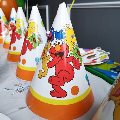 Cartoon Sesame Street Elmo Party Decoration Paper Cup Plate Napkins Banner Hat Baby Shower Balloons Kids Birthday Party Supplies