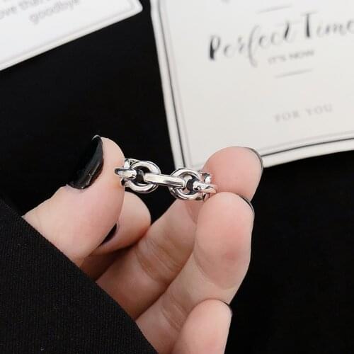 Kinel Authentic 925 Sterling Silver Simple Minimalist Open Adjustable Finger Rings For Women Fashion Band Female Bijoux