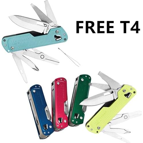 LEATHERMAN, FREE T4 Multitool and EDC Pocket Knife with Magnetic Locking and One Hand Accessible-6 Colors