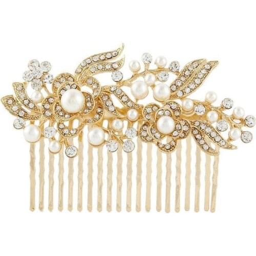 Fashion full Korean pearl flower bride hair comb bride alloy rhinestone bridal hair accessories wedding dress accessories