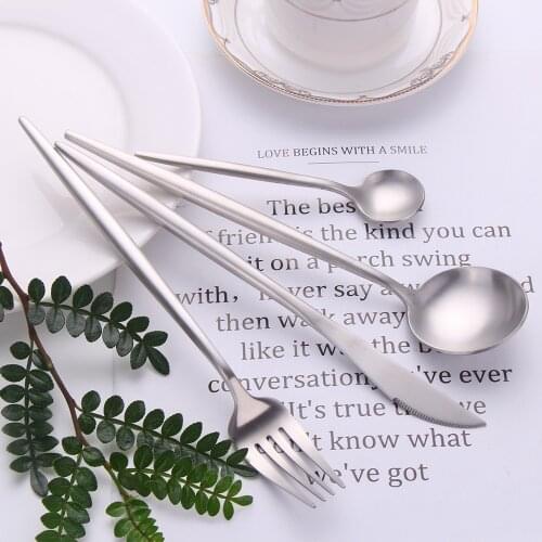 Stainless Steel Cutlery Set Silver Flatware Fork Spoon Knife Kitchen Dinnerware Golden Utensils Set Tableware Gold Dropshopping