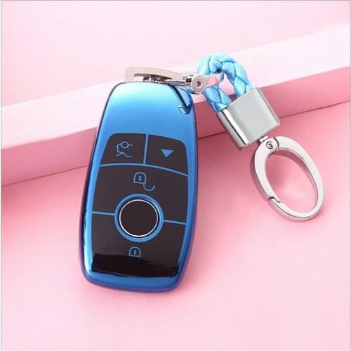 New TPU Car Smart Remote Key Case Cover For Mercedes Benz E Class W203 S Class 2017 2018 4 Buttons Protective Shell Accessories