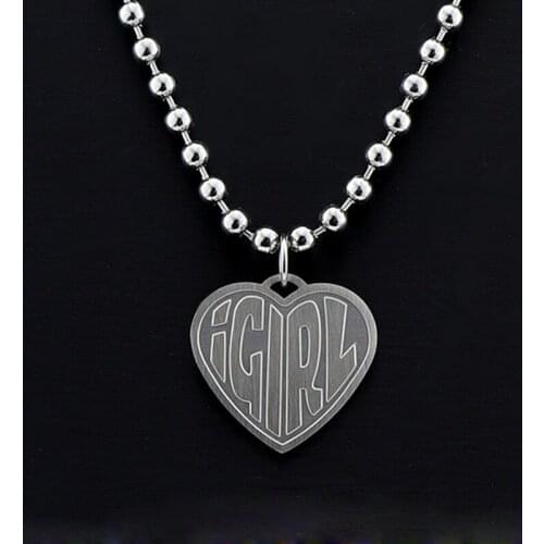 Stainless Steel Necklace Fashion Luxury IGITL Heart Pendant Jewelry Engraved PLEASE RETURN TO HEAVEN Necklaces Gifts for Female