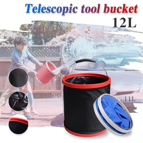11L 12L New Thickening Portable Folding Bucket Outdoor Camping Car Storage Container Wash Car Mop Fishing Bucket Cleaning Tools
