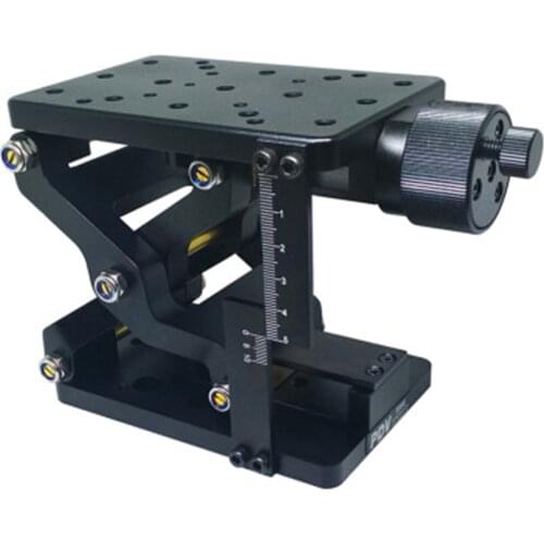 PT-SD408S 60mm Travel Manual Lab Jack Z-axis Optical Lift Manual Optical Sliding Lifting Platform Table with Ruler
