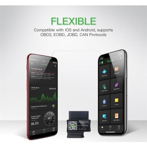 OBD2 Code Reader Bluetooth 4.0 Phone Diagnostic Tool PK Blue Driver Auto Scanner for iPhone & Android