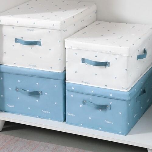 Folding Storage Boxes With Lids Oxford Cloth Closet Drawer Divider Lidded Closet Organizer Storage Box Dirty Clothes Collecting