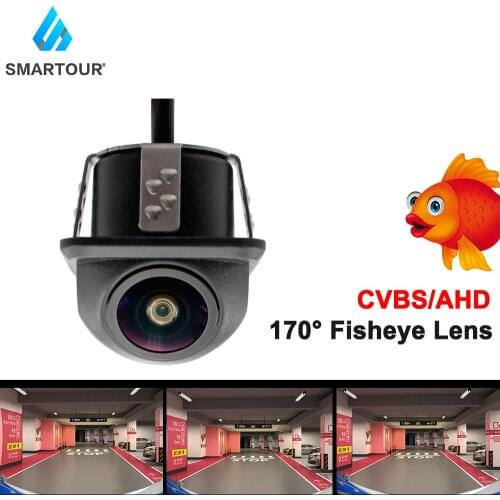 Smartour HD170 Degrees 1280*1080P Night Vision Reverse Backup Vehicle Fisheye Lens Rear View AHD Camera for Android DVD Monitor