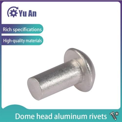 Spot GB867-86 Semi-round Head Aluminum Rivet Solid Rivet Round Cap Percussive Aluminum Rivet M3-M6 100PCS