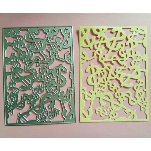 Dollar pattern frame board Metal Cutting Dies Embossing Stencil for DIY Scrapbooking Photo Album Paper Card Decor Craft Die cuts