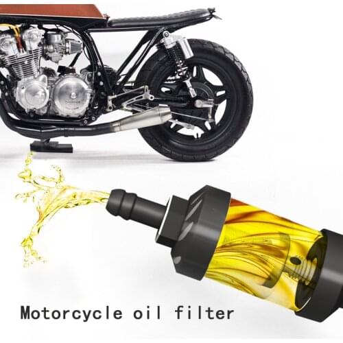 Universal 8mm Motorcycle Modified Metal Oil Cleaner Inline Filter Removable Motor Transparent Glass Gas Fuel Filter