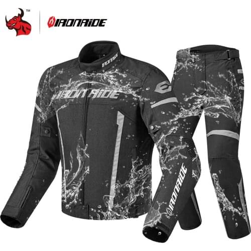IRONRIDE Waterproof Motorcycle Jacket Men Jaqueta Motociclista Moto Motocross Jacket With Removeable Linner For 4 Season Black