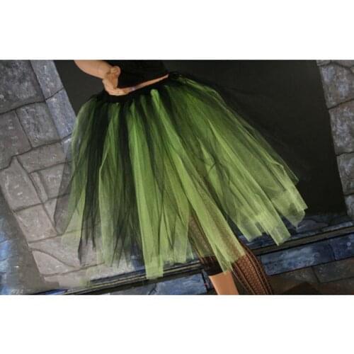 Streamer Knee Length Tutu Skirt Black and Neon Gothic Adult Skirts Eye Catching Unique Lolita Tulle Skirt Custom Made Size Free