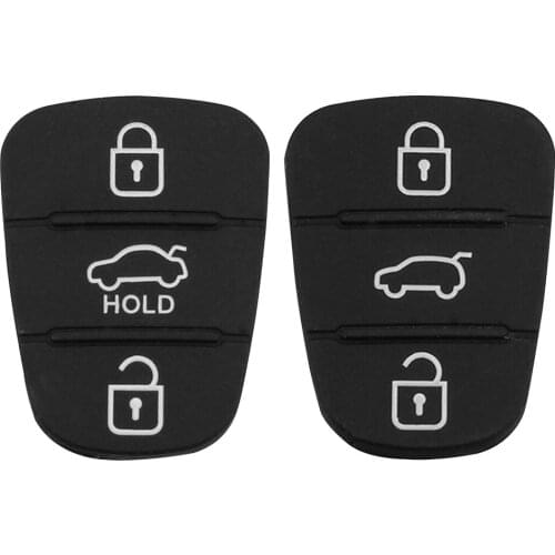 Replacement Rubber Button Pad 3 Buttons Rubber Pad Key Shell For Hyundai Kia Flip Remote Car Key Fob Case Cover