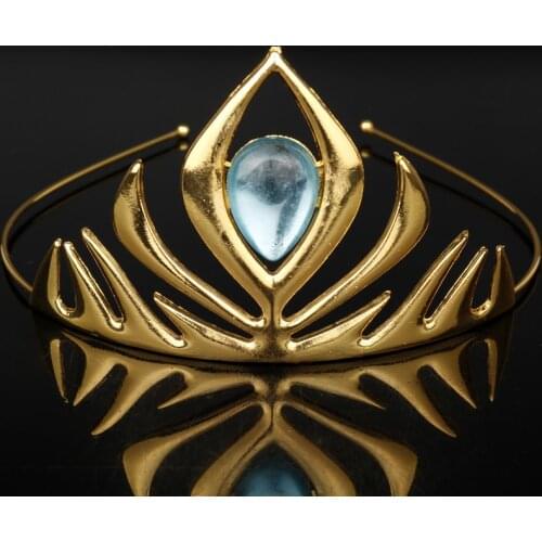 Fashion Movie Golden Blue Crystal Bridal Small Crown Tiaras Hair Combs Christmas Gifts Women Bride Wedding Hair Accessories