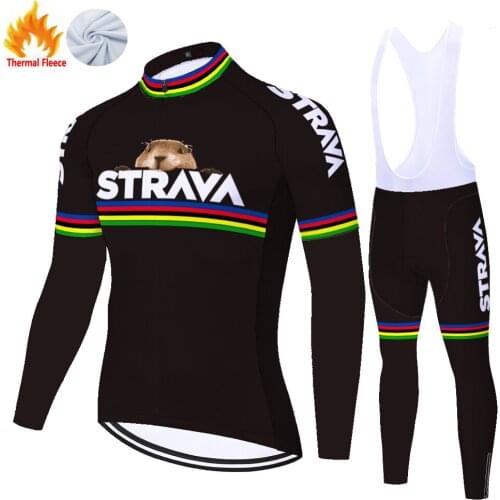 Strava Winter Thermal Fleece Roupas Abbigliamento Uomo Uniforme Ropa Masculino Roupa 자전거의류 Maillot Ciclismo Hombre Cycling
