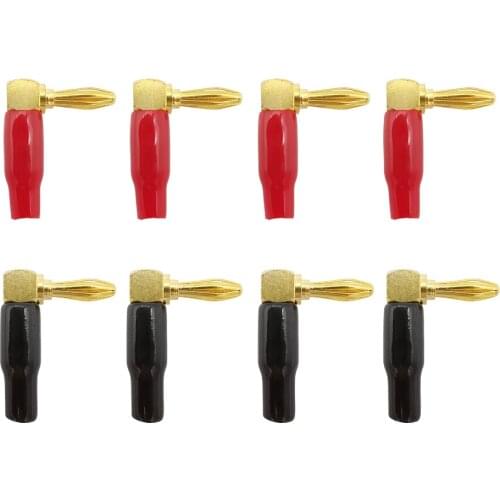 4mm Banana Plug Right Angle 90 Degree Banana Plugs Connector Screw Type Banana Audio Speaker Cable Connectors