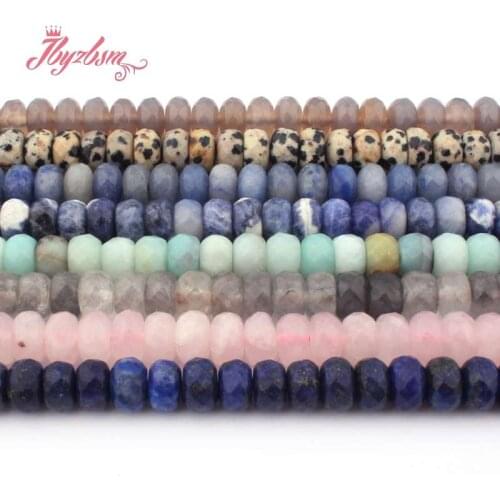 4x8mm Faceted Mutil Stone Rondelle Spacer Loose Beads for DIY Necklace Bracelet Jewelry Making Strand15"Free Shipping Wholesale