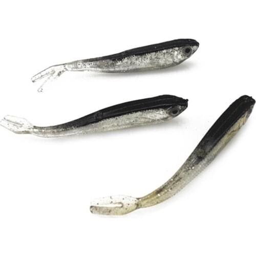 5 Pcs/set Fishing Bait Silicone 7cm Small Gray Fish Freshwater Seawater Hand Rod Artificial Bait Soft Bait Fishing Gear