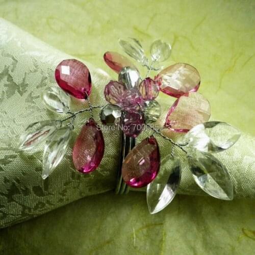 Acrylic flower napkin ring , wholesale wedding napkin holder