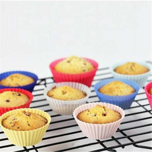 Cups Mold Baking Chocolate Cupcake Liner Holders Bake Muffin Dessert 12 Silicone