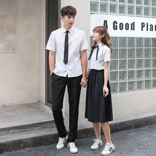 Korean Japanese High School Uniforms White Shirt + Skirt For Student Girls Shirt +pants Japanese School Uniform For Boys Costume