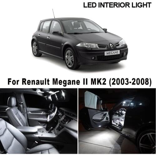 17pcs White Canbus Error Free Car LED Bulbs Interior Map Dome Roof Light Kit For 2003-2008 Renault Megane II 2 MK2 Door Lamp