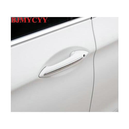 BJMYCYY 4PCS/SET The car door handle of stainless steel decorative details For BMW 5 series auto Accessories