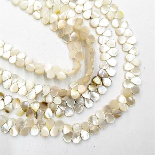 Natural White Shell Beaded Charms Women Jewelry Making 5~10mm Drop-shaped Loose Beads for DIY Bracelet Necklace Accessories 15
