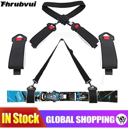 Snowboard Strap Adjustable Ski Pole Carrier Strap Shoulder Carrier Snow Board Carry Strap For Outdoor Sports Skiing Accessories