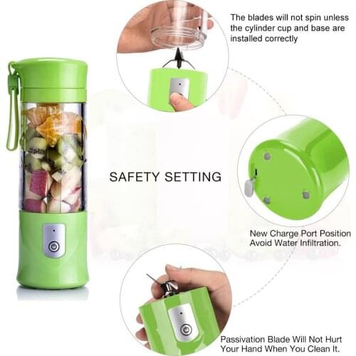 USB Electric Safety Juicer Cup, Fruit Juice Mixer, Mini Portable Rechargeable Juicing Mixing Crush Ice Smoothie Travel Blender