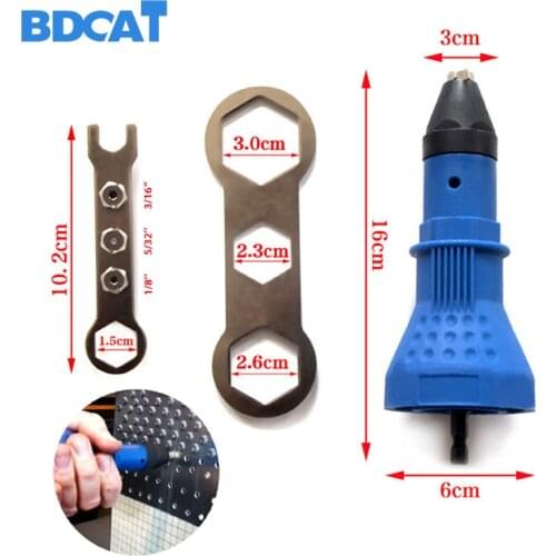 BDCAT Electric Rivet Nut Gun Riveting Tool Cordless Riveting Drill Adaptor Insert Nut Tool Riveting Drill Adapter 2.4mm-4.8mm