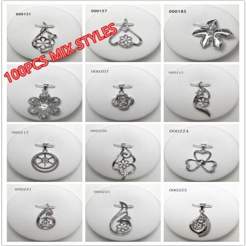 MIX STYLES Pendant Mountings Findings, Pendant Base Settings Jewelry Parts Fittings for Edison Pearls Corals Jade