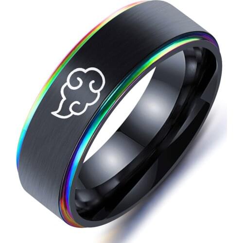 Anime Cosplay Cloud Rings Japanese Style Animation Cosplay Ring Stainless Steel Jewelry Titanium Steel Mens Rings