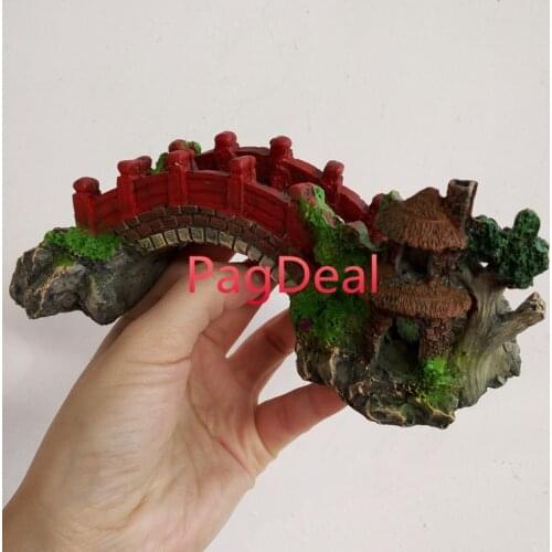 Hotsale Aquarium Ornament L21cm Bridge Tree House Aqua Tank Decoration For Fish Swimming Hiding