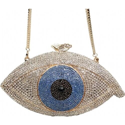 Fashion Ladies Bridal Wedding Party clutch purse eye shape shoulder bag Women Evening bags Party Bag Diamond Luxury Clutches