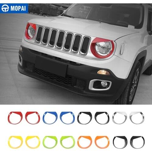 MOPAI Car Front Head Light lamp Decoration Cover Stickers for Jeep Renegade 2015 Up ABS Exterior Car Accessories Styling