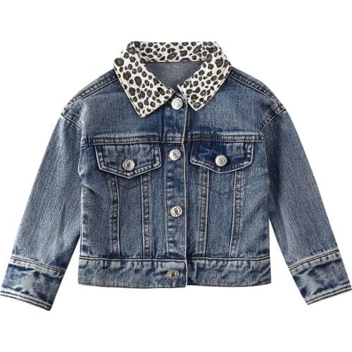 New Kids Children Girls Long-Sleeved Denim Jackets Baby Denim Coat Outerwear