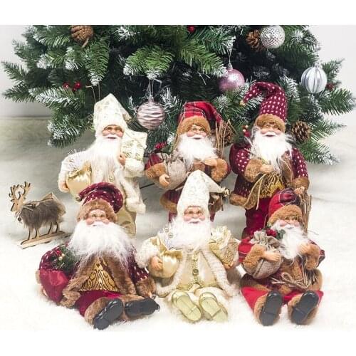 2020 New Santa Sitting Doll Fabric Christmas Doll Christmas Children Gift Toy Christmas Decorations