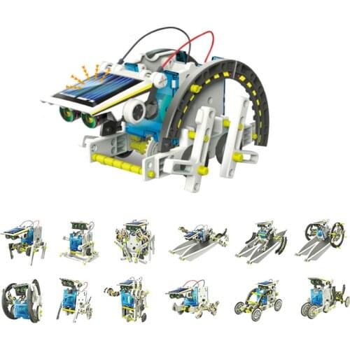 13 In 1 Educational Solar Robot Kit Power DIY Assembled Toy Car Boat Animal Blocks Kids Toys Gift puzzle DIY assembled toys