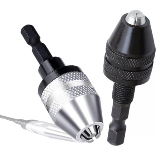 Oauee Keyless Drill Chuck 0.3-3.6mm Conversion Tool 1/4" Hex Shank Quick Change Adapter Chuck for Electric Drill