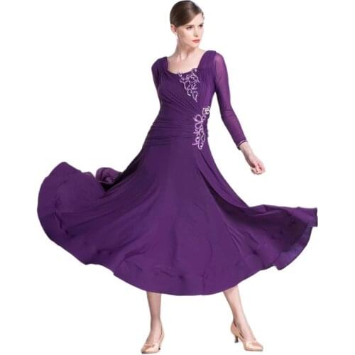M-1830 Ballroom Dance Competition Dresses Adult New Sexy Long Sleeve Practice Dress Chacha Samba Ballroom Dancing Clothes