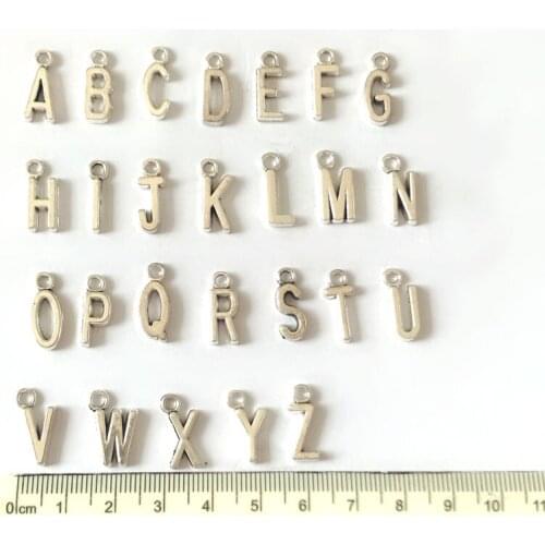 DIY Charms A-Z 26 Initial Letter Charms Zinc Alloy Alphabet Pendant Charm for Bracelet Necklace Earring zipper pulls