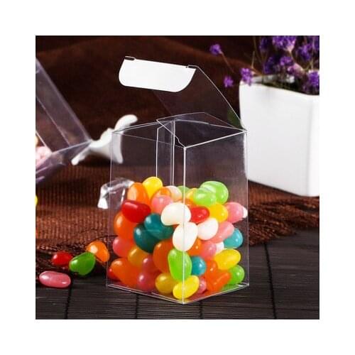 Clear PVC Square Box Shape Gifts Box Transparent Candy Gift Packaging Gift Box for Wedding Party Favor Decoration 50/100pcs/lot
